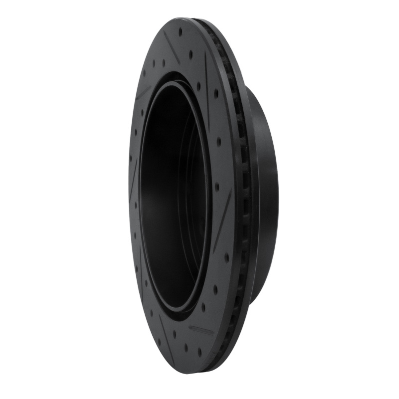 Ford Edge Brake Rotor (1) - Rear Left - R1 Concepts - Drilled & Slotted - Black - `07-`12